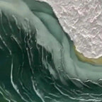 EMERALD DEPTHS: Textured Emerald Green White Waves Seascape Canvas