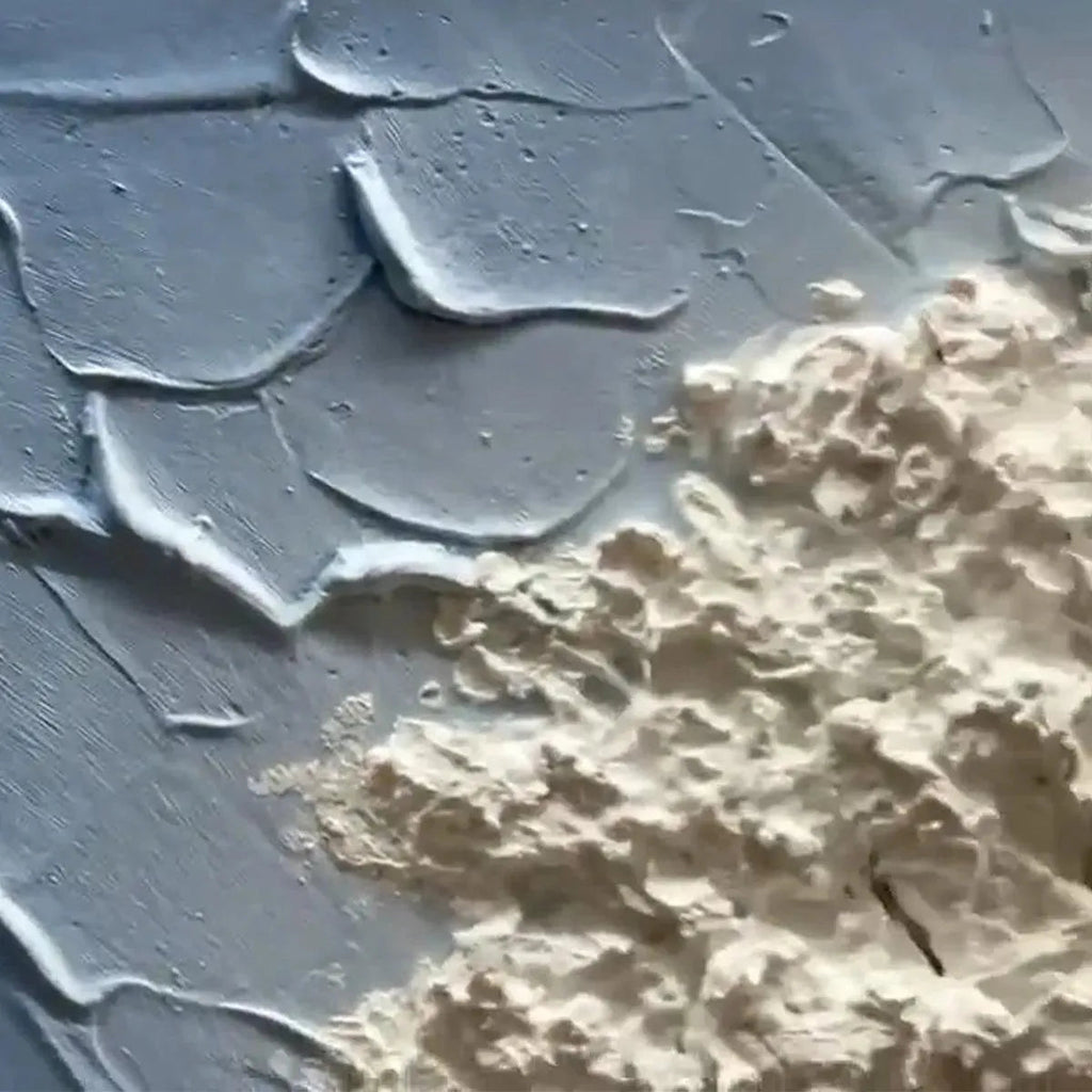 WINTER'S EMBRACE: Solitary Tree Snow Impasto Canvas