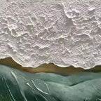 EMERALD DEPTHS: Textured Emerald Green White Waves Seascape Canvas