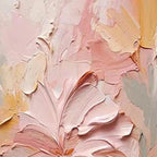 BLUSHING BLOOMS: Textured Impasto Pink Peach Cream Flowers Canvas