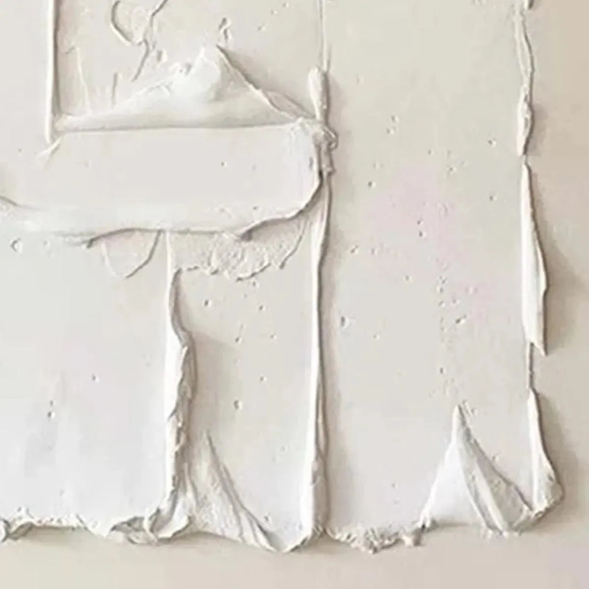 White Textured Relief abstract painting by Liam O'Connell, Wabi Sabi style, white texture, modern home decor