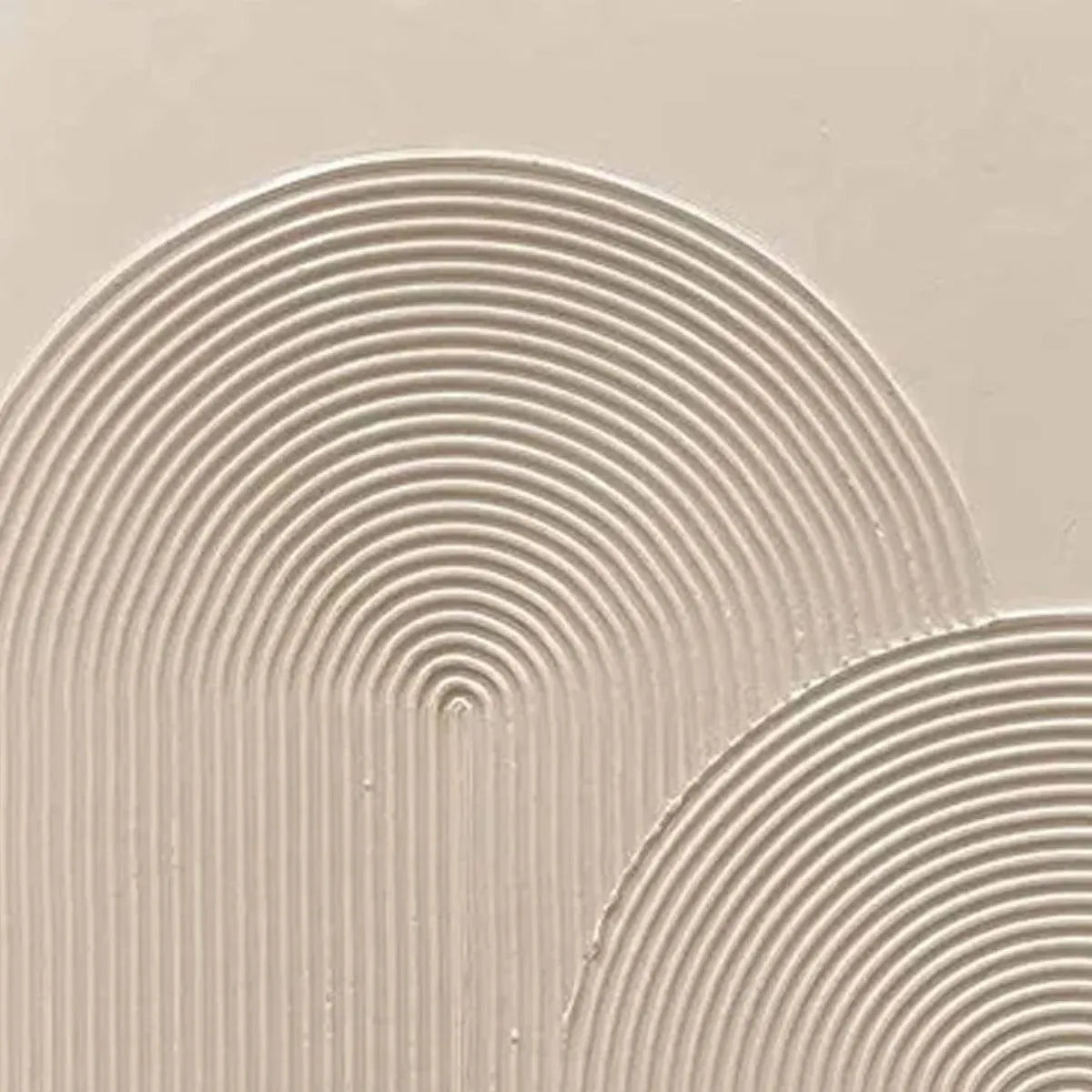 Textured Rainbow beige painting by Javier Ramirez, minimalist modern art with arched and vertical lines