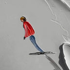 ALPINE SKI: Textured Skiing Painting Winter Sports Square Canvas Wall Art