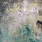 Textured Green Abstract by Isabella Rossi, impasto painting with green and black textures, vertical wall art