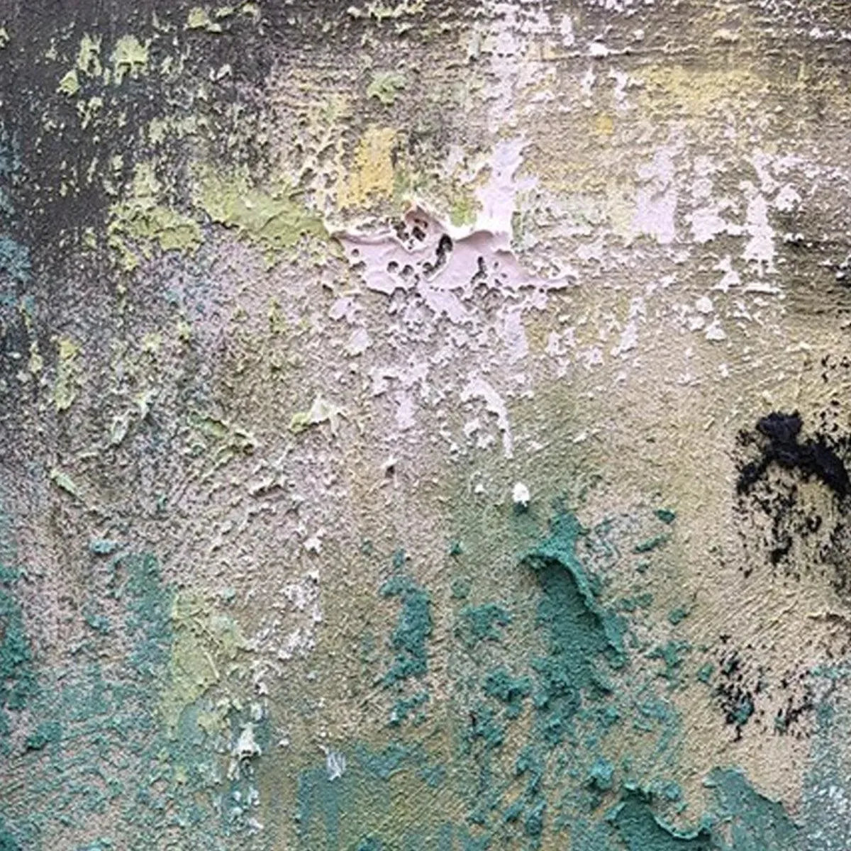 Textured Green Abstract by Isabella Rossi, impasto painting with green and black textures, vertical wall art