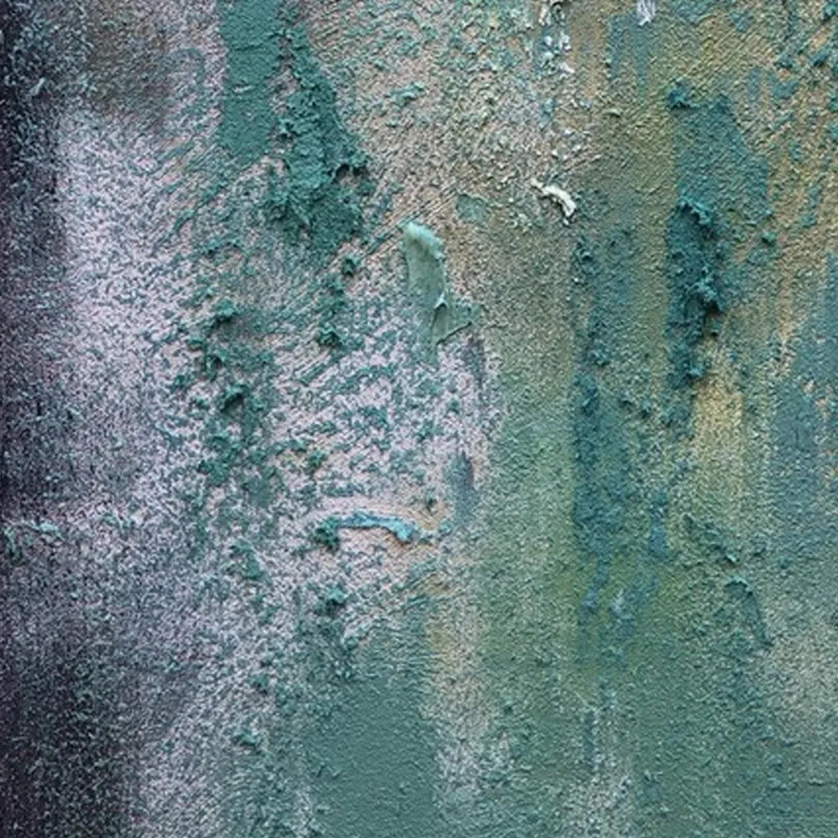 Textured Green Abstract painting by Isabella Rossi, impasto technique with green and white hues, modern wall art.