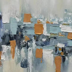 URBAN ABSTRACT: Textured Impasto Dynamic Cityscape Panoramic Canvas
