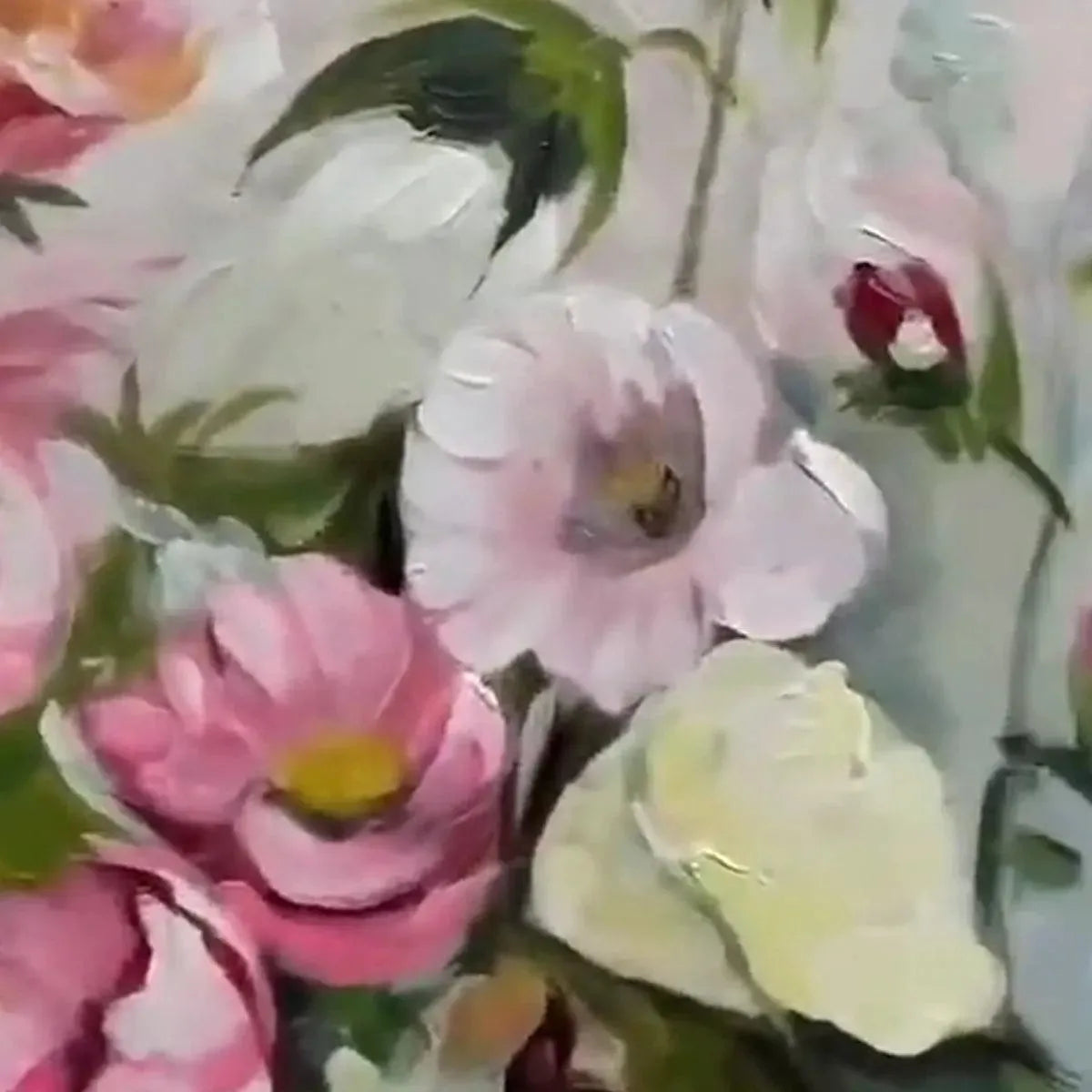 SUMMER BOUQUET: Impasto Colorful Bountiful Flowers Canvas