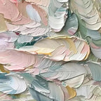 PASTEL FEATHERS: Textured Impasto Dreamy Soft Pastel Hues Canvas