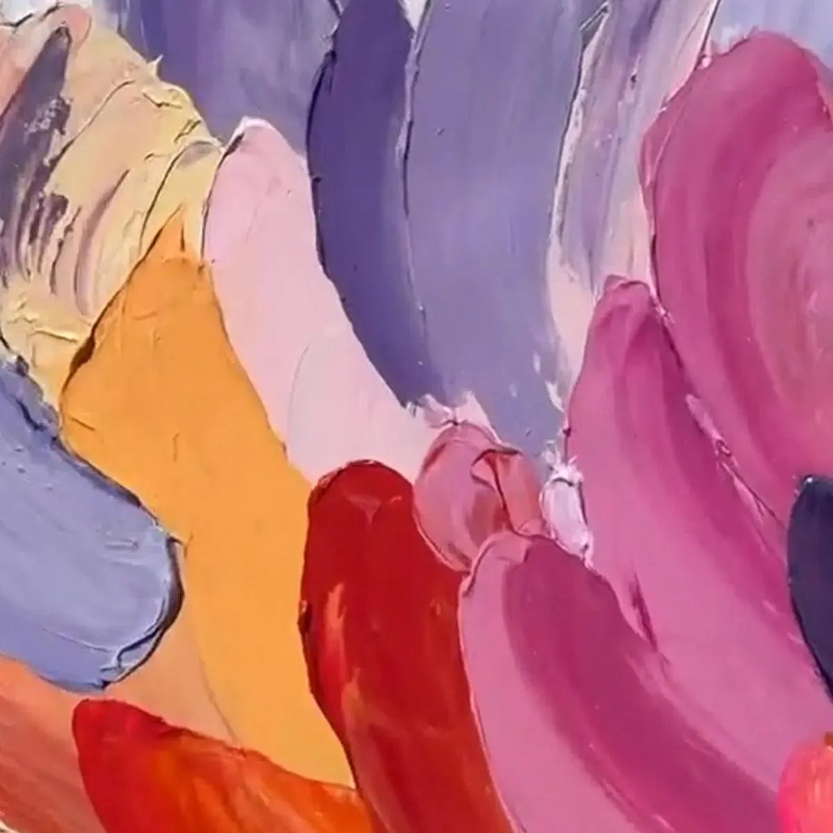 RAINBOW WAVES: Colorful Impasto Wave Canvas