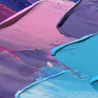 RAINBOW WAVES: Colorful Impasto Wave Canvas
