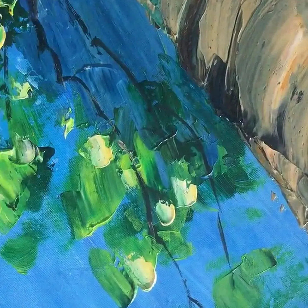FOREST SUNRISE: Impasto Birch Trees Dawn Light Canvas