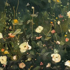 WHISPERING MEADOW PANORAMIC: Impressionistic Delicate Blossoms Canvas