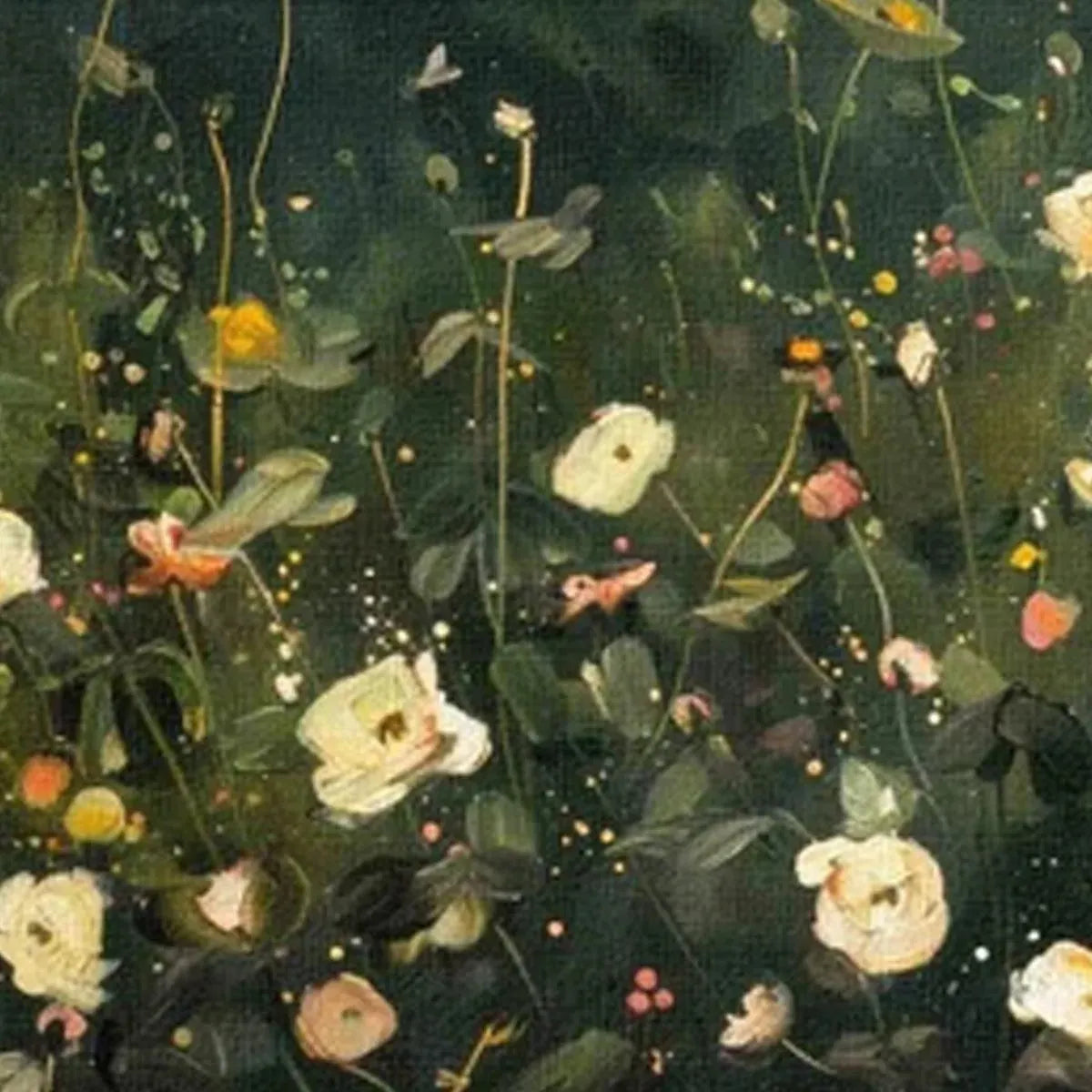 WHISPERING MEADOW PANORAMIC: Impressionistic Delicate Blossoms Canvas