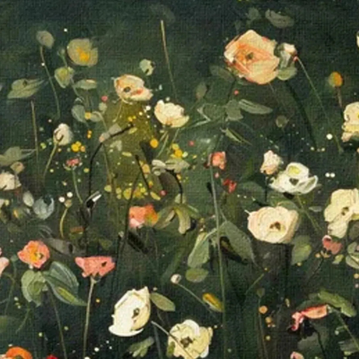 WHISPERING MEADOW PANORAMIC: Impressionistic Delicate Blossoms Canvas