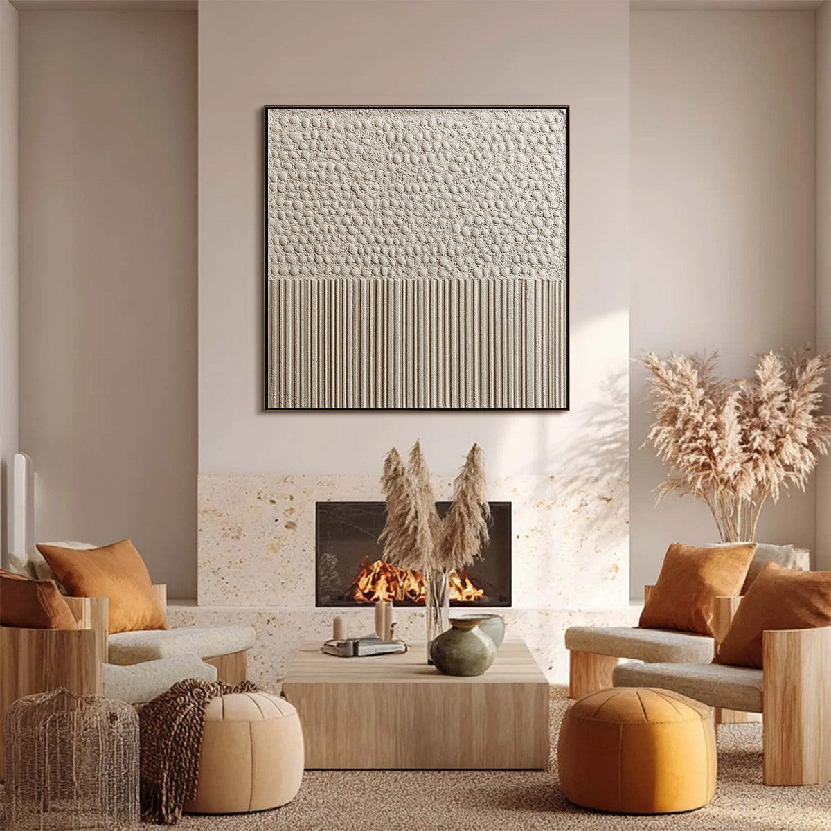 ZENITH: Textured Wabi-Sabi Minimalist Abstract Wall Art