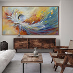 ABSTRACT SWIRL: Textured Colorful Abstract Wall Art Large Canvas Oil Painting