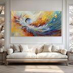 ABSTRACT SWIRL: Textured Colorful Abstract Wall Art Large Canvas Oil Painting