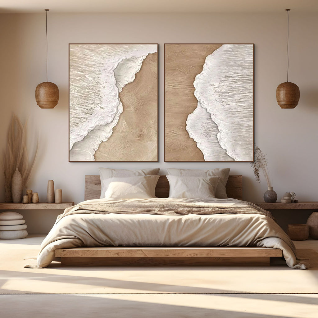 COASTAL RHYTHM: Wabi Sabi Beach Wall Art Set of 2
