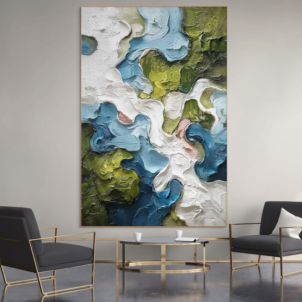 AERIALIS: Heavy Texture Impasto Abstract Landscape Canvas