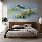 ALPINE BLOOM: Impasto Snow Kissed Peaks  Wildflowers Canvas