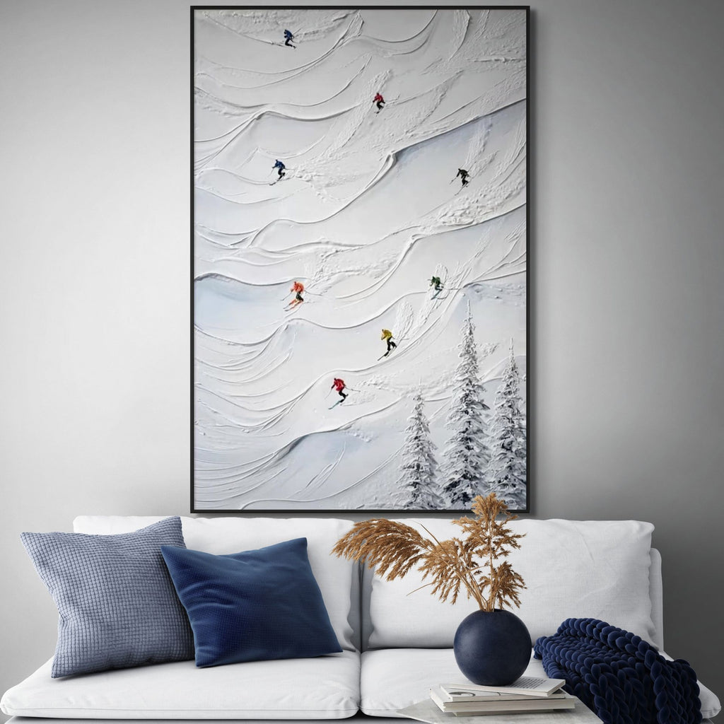ALPINE TRACKS: Ski Wall Art Canvas