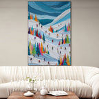 ALPINE RUSH: Vibrant Textured Ski Wall Art Canvas Mountain Decor