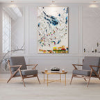 ALPINE SKI DAY: Textured Ski Scene Vertical Wall Art