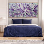 AMETHYST BLOOM:Impasto Vibrant Purples Floral Explosion Canvas