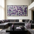 AMETHYST BLOOM:Impasto Vibrant Purples Floral Explosion Canvas