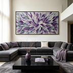 AMETHYST BLOOM:Impasto Vibrant Purples Floral Explosion Canvas