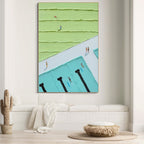 AQUA PROMENADE: Minimalist Poolside Wall Art Modern Geometric Painting