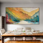 AUTUMN VALLEY: Textured Autumnal Hues Valley Landscape Canvas