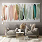 AUTUMN WHISPERS: Abstract Wall Art Pink Green Gold Modern Canvas