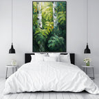 BIRCHWOOD WHISPERS: Palette Knife Impasto Sunlit Birch Trees Canvas