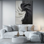 BLACK AND WHITE:Textured Abstract Wall Art