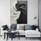 BLACK AND WHITE:Textured Abstract Wall Art