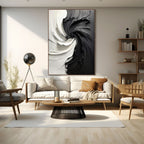 BLACK AND WHITE:Textured Abstract Wall Art