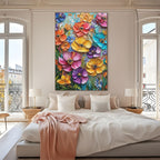 BLOOMING RHAPSODY:Vibrant Abstract Floral Oil Painting