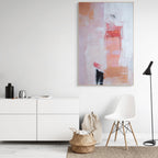 BLUSHING DAWN: Textured Minimalist Wall Art Neutral Pink Canvas