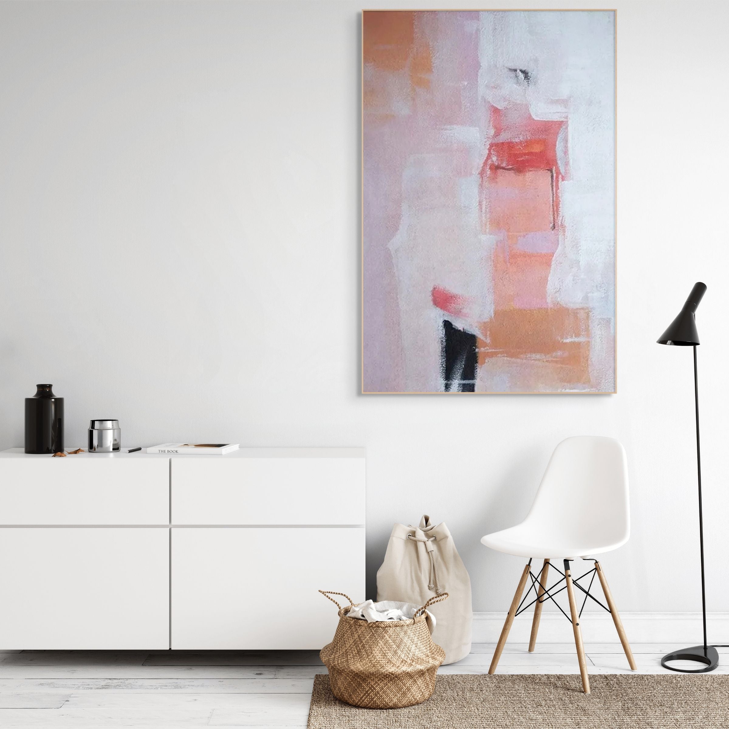 BLUSHING DAWN: Textured Minimalist Wall Art Neutral Pink Canvas