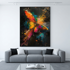 BUTTERFLY NEBULA: Colorful Abstract Butterfly And Splash Canvas