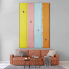 CANDY STRIPE SERENADE: Pastel Textured Oil Painting Joyful Striped Art