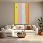 CANDY STRIPE SERENADE: Pastel Textured Oil Painting Joyful Striped Art