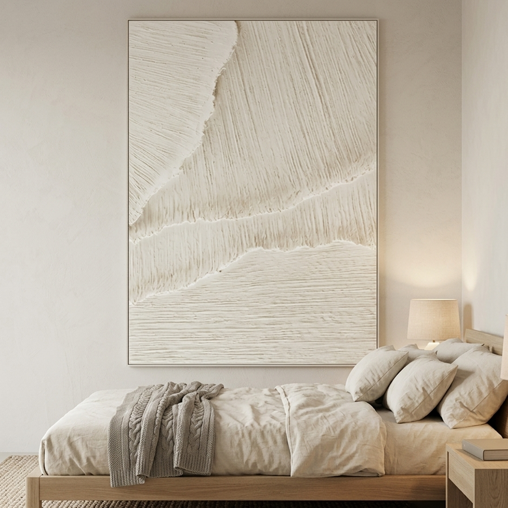 CASCADES: White Wabi Sabi Textured Wall Art