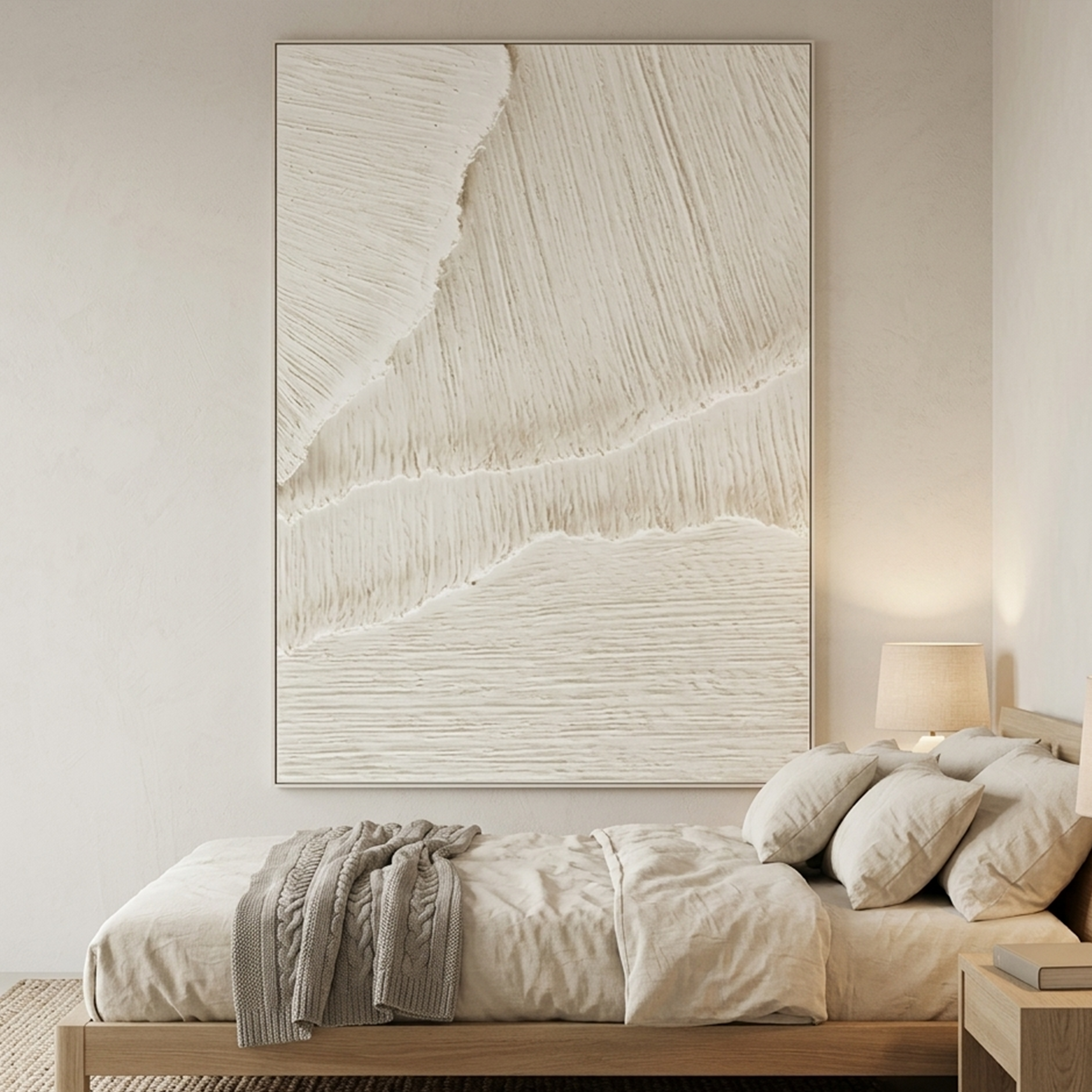CASCADES: White Wabi Sabi Textured Wall Art