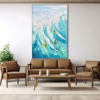 CATCHING THE WAVE: Surf Wall Art Canvas Ocean Painting