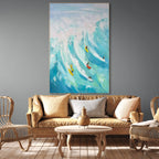 CATCHING THE WAVE: Surf Wall Art Canvas Ocean Painting