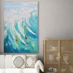 CATCHING THE WAVE: Surf Wall Art Canvas Ocean Painting