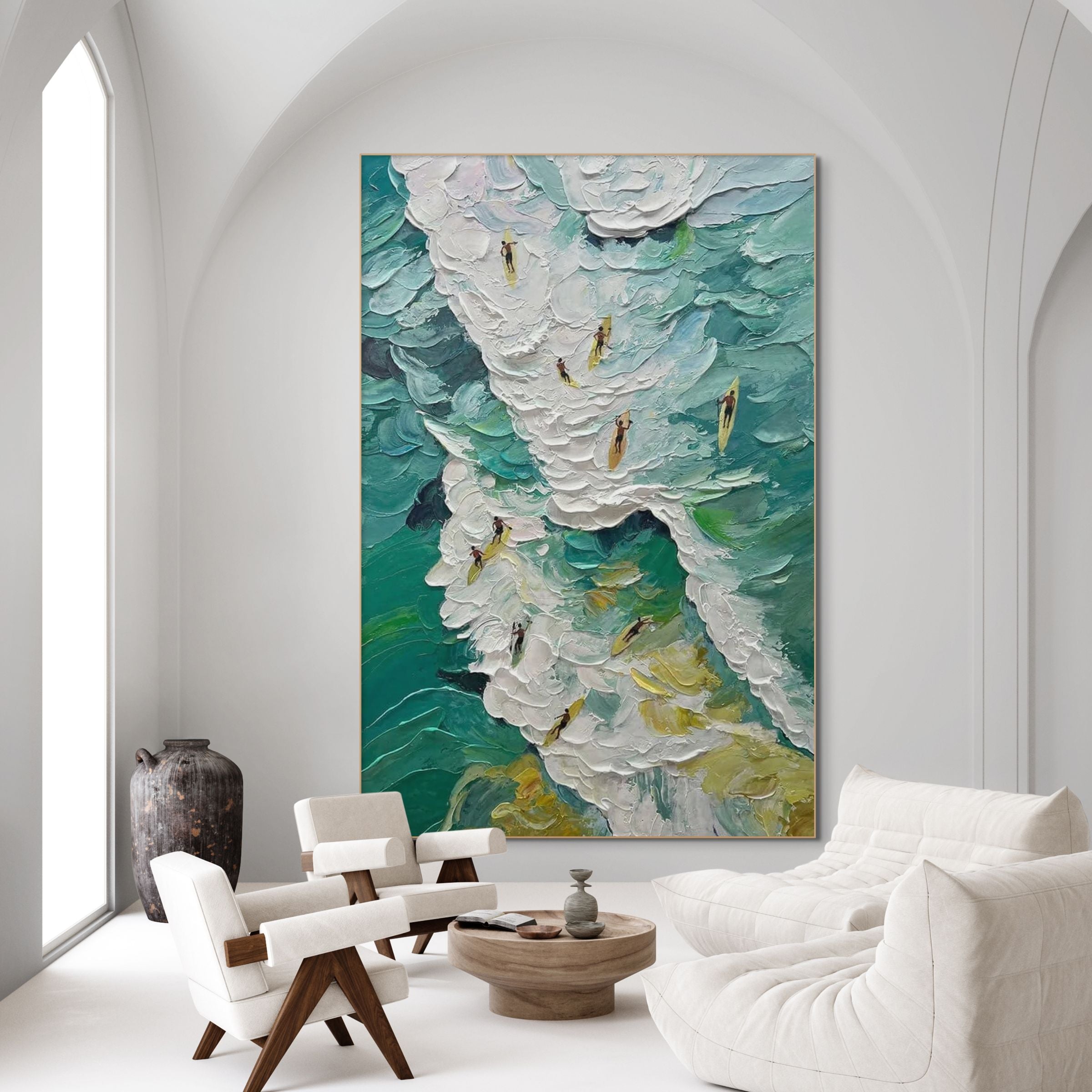 Catching the Wave: Textured Ocean Surf Wall Art Coastal Energy Decor